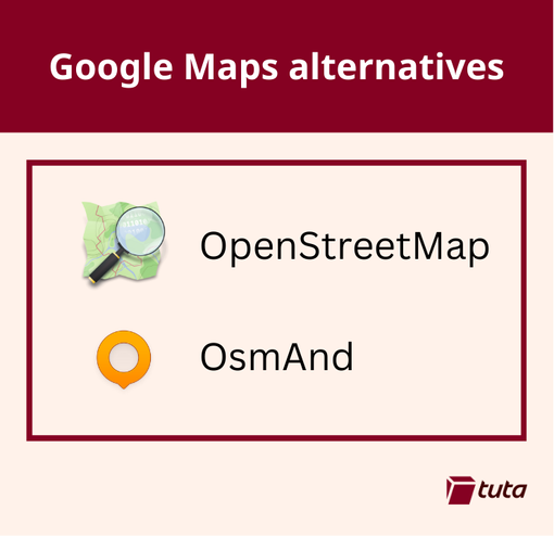 List of Google Maps alternatives.