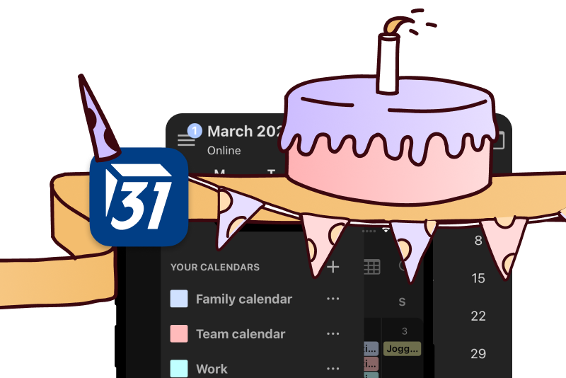 Illustration showing the Tuta mail and client app interface.