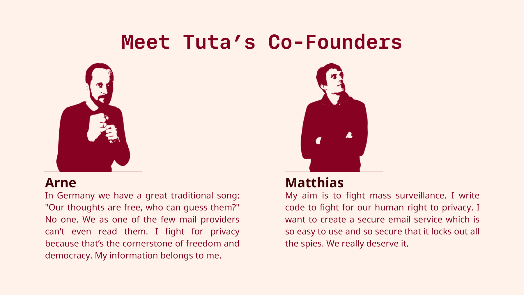 Meet Tuta's co-founders: Arne and Matthias.