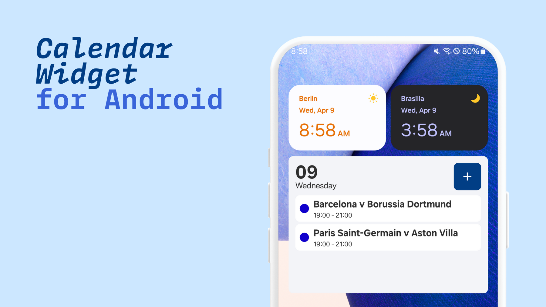 Calendar widget for Android.
