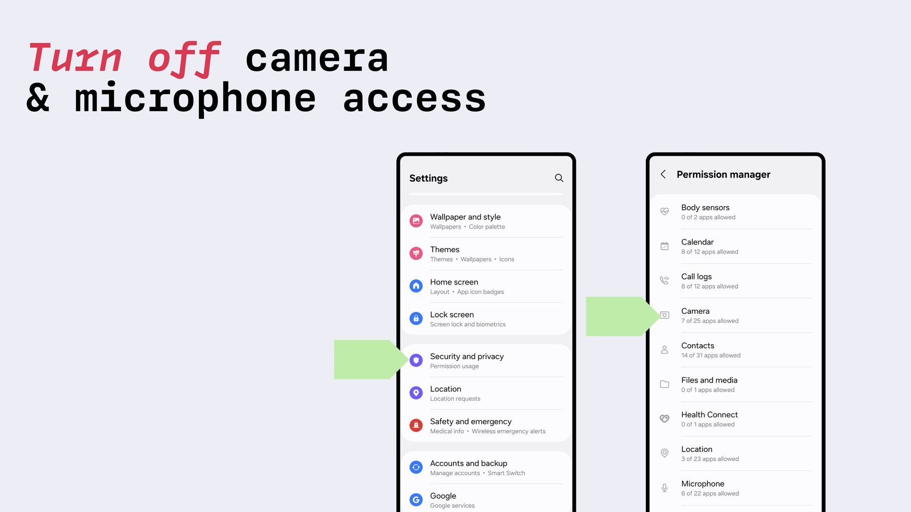 Turn off camera & microphone access.