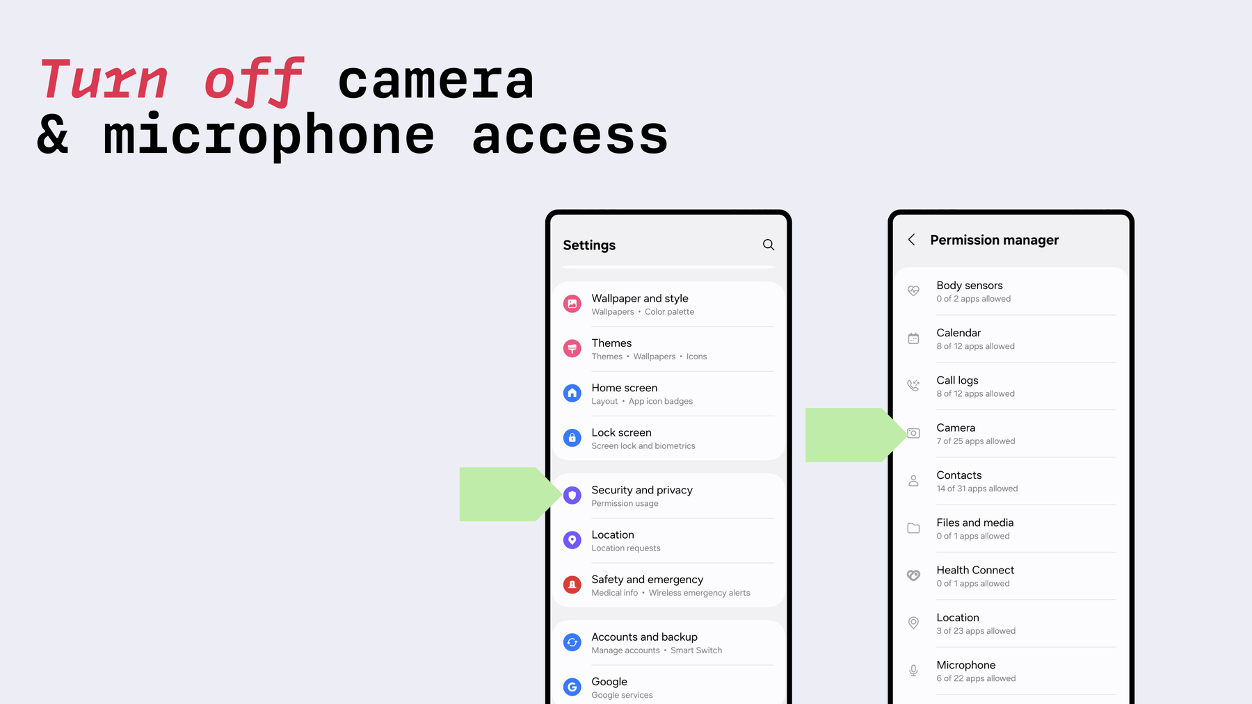 Turn off camera & microphone access.