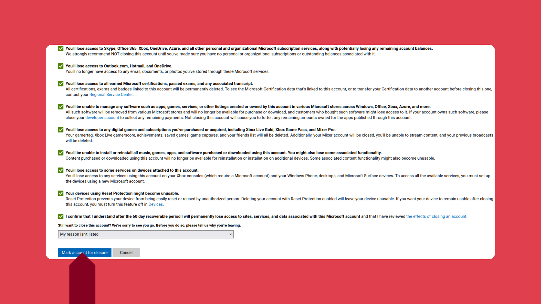 Checklist to read and select before deleting your Outlook email.