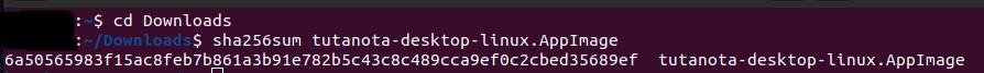 How to verify the Tuta desktop client checksum on Linux