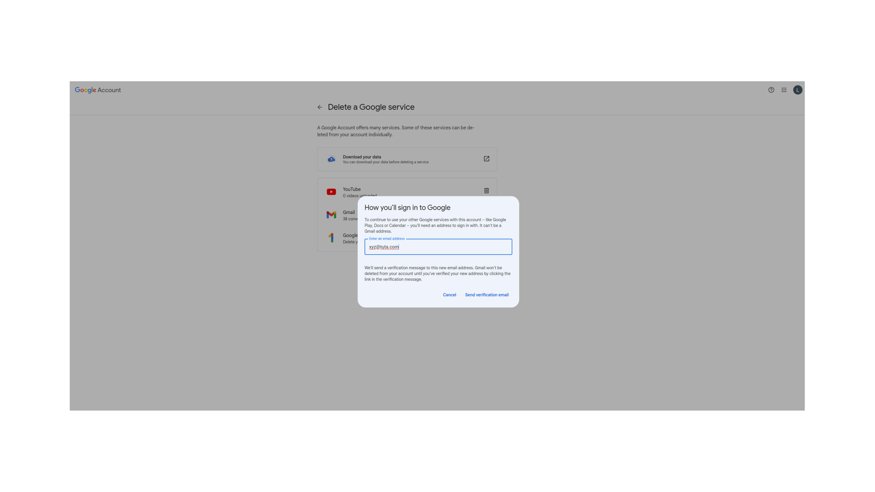 Don’t lose access when deleting your Gmail address by choosing a takeover address.