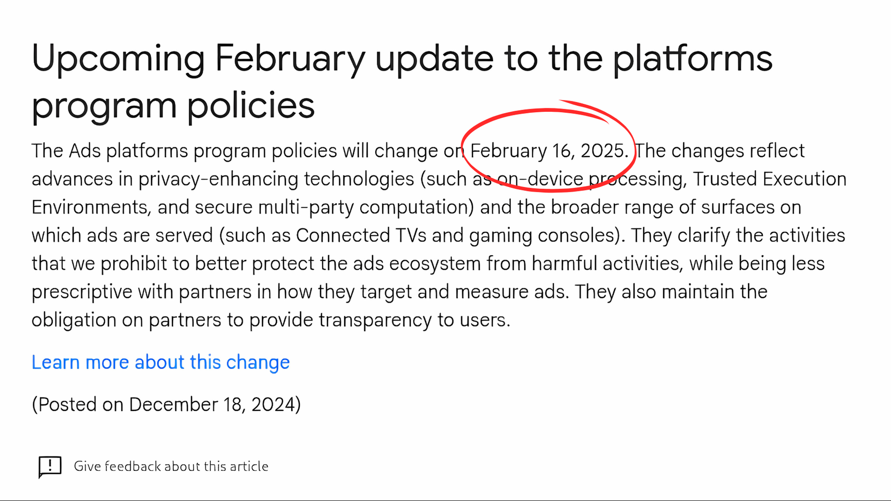 Google announced launch of digital fingerprinting in December 2024