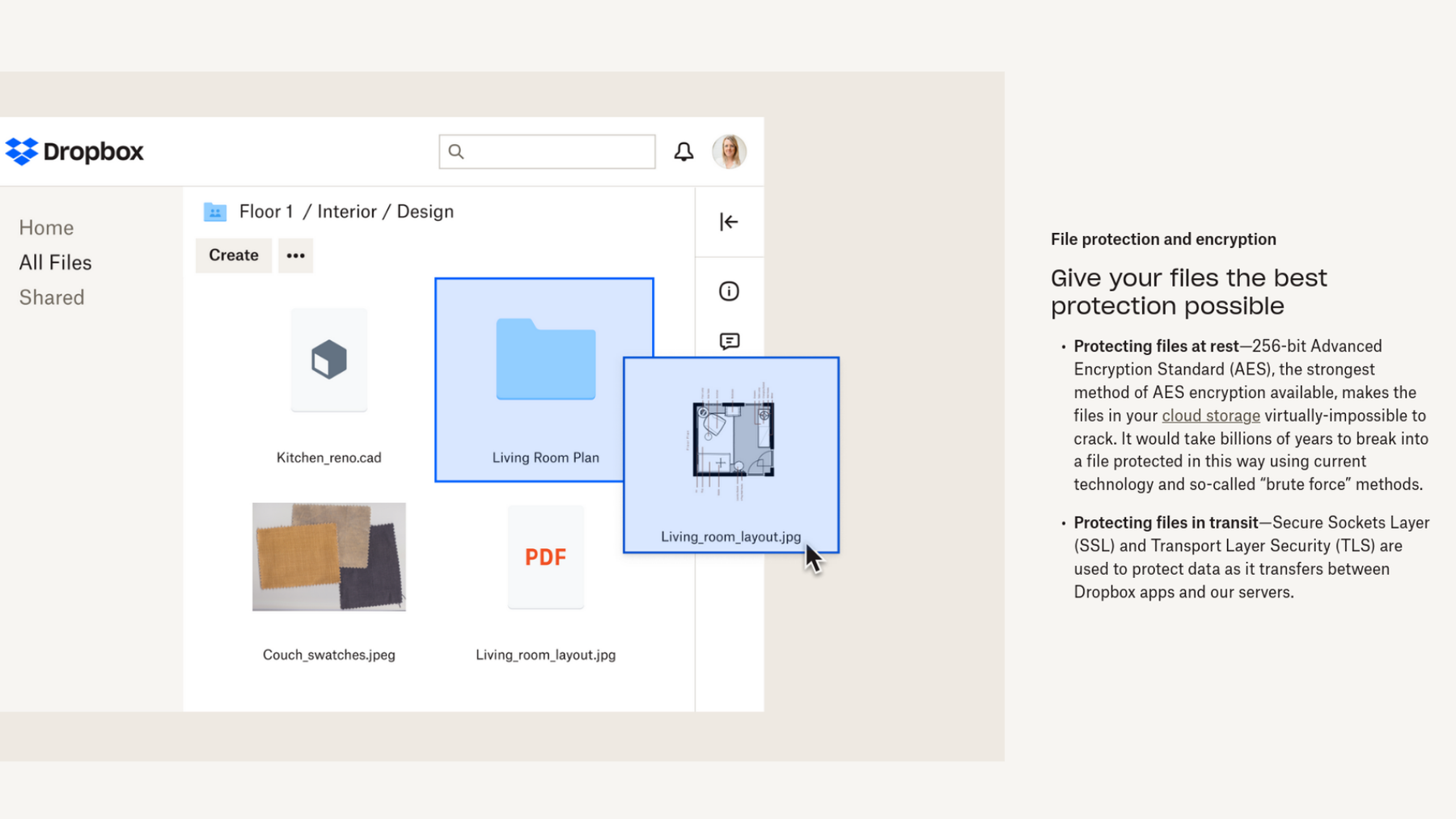 Dropbox security protocols
