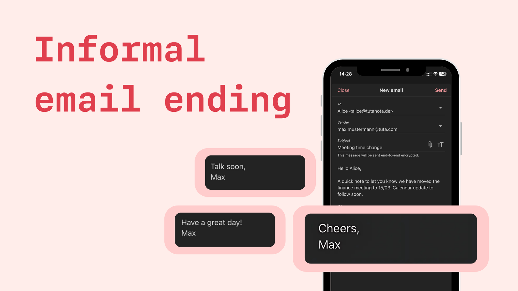 Informal email ending