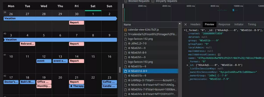 Ein Beispiel für die verschlüsselten Kalender-Metadaten, mit denen sich Tuta von anderen Anbietern verschlüsselter Dienste abhebt.