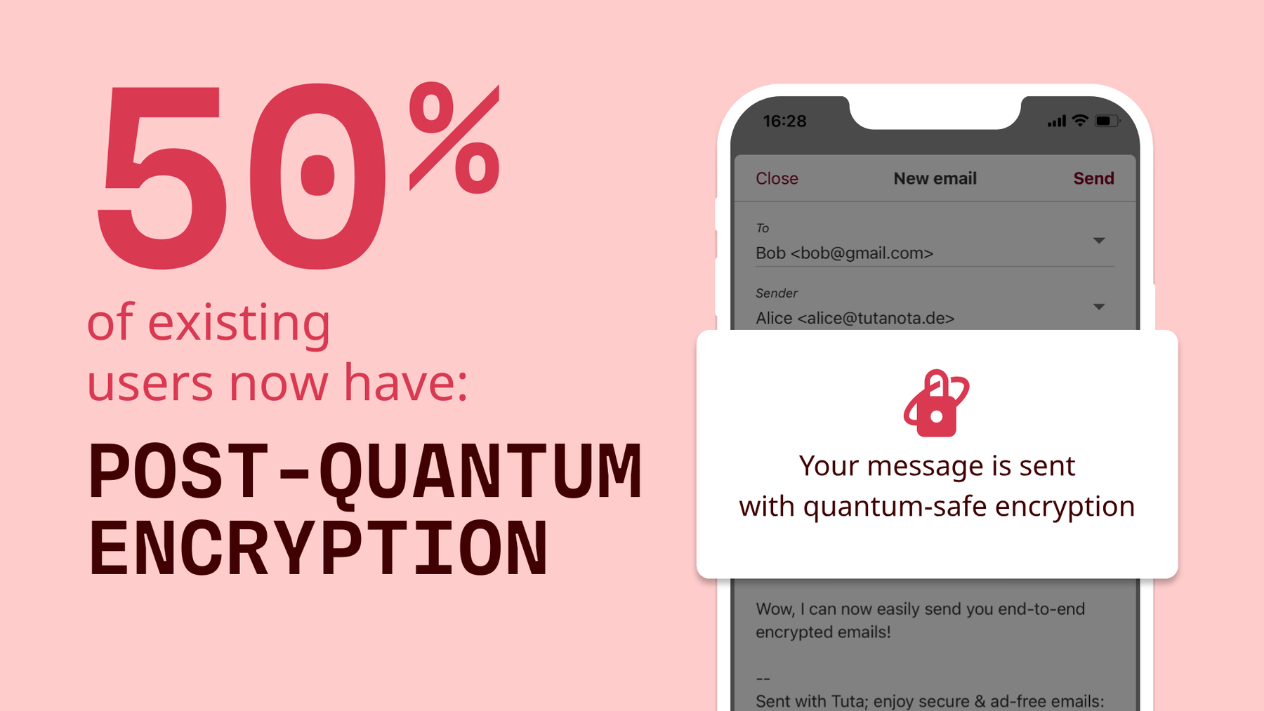50% of existing users now have post-quantum encryption.