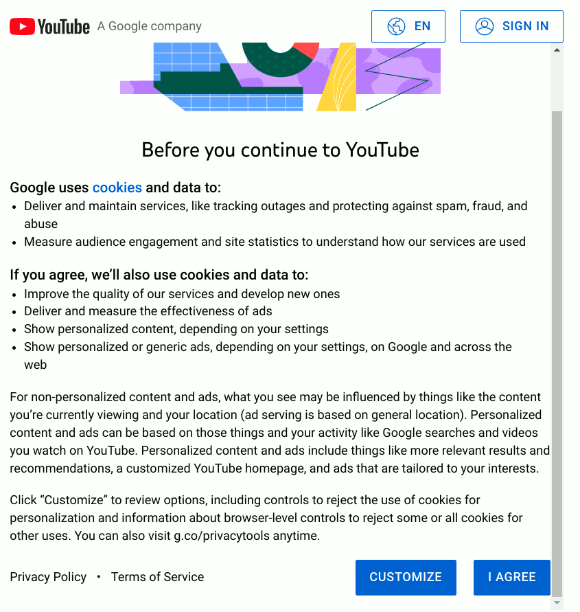 Is the old Google cookie banner illegal in Europe? Google has added a ‘Reject All’ button by now.
