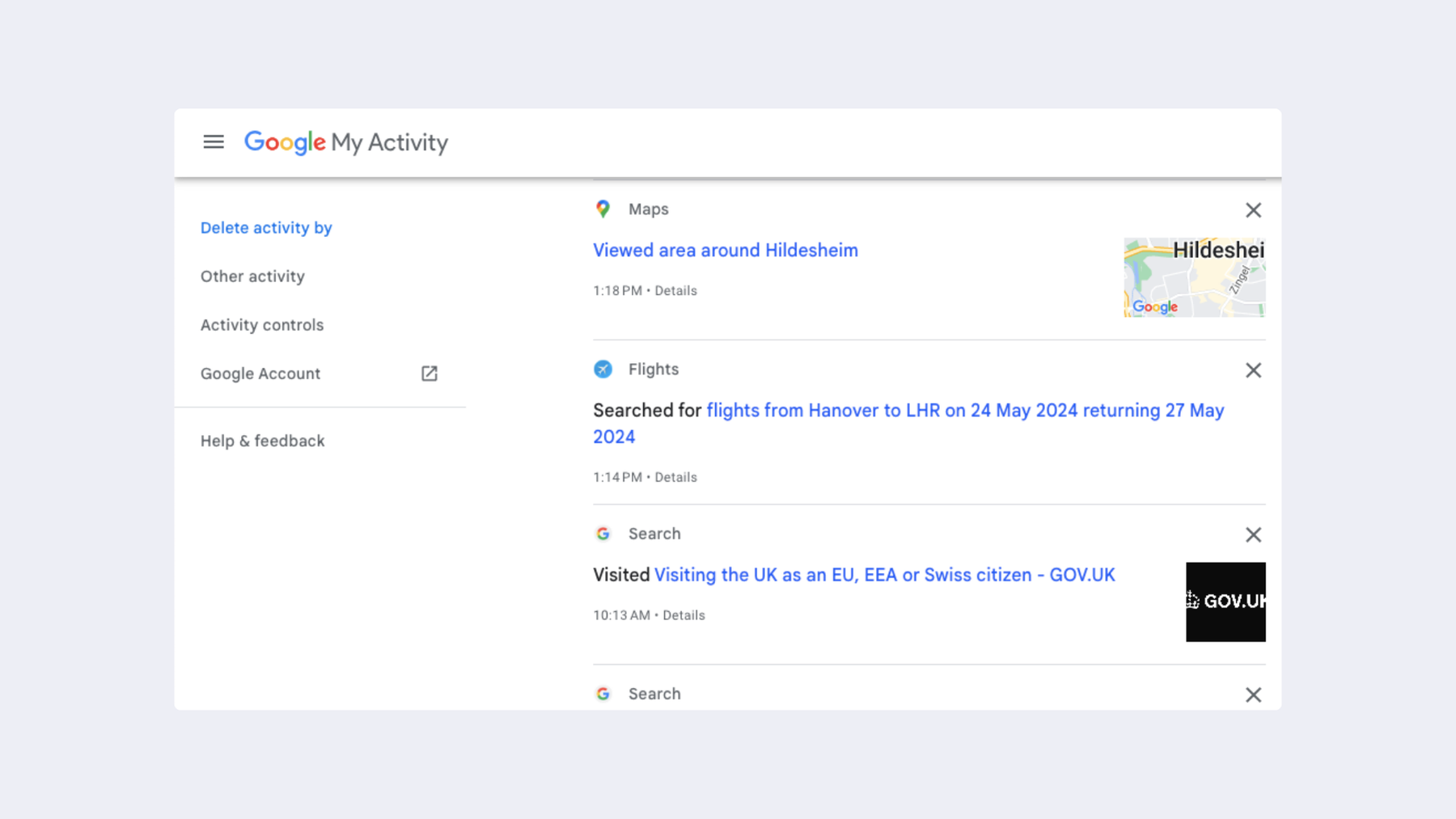 Web and App Activity