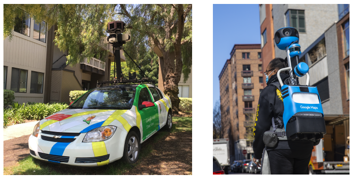 Google has equipped cars and people for photographing the world.