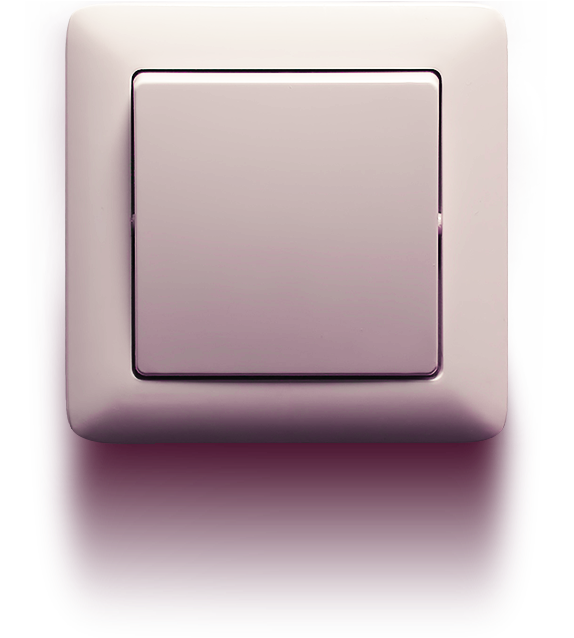 A finger pressing a light switch to turn on privacy.