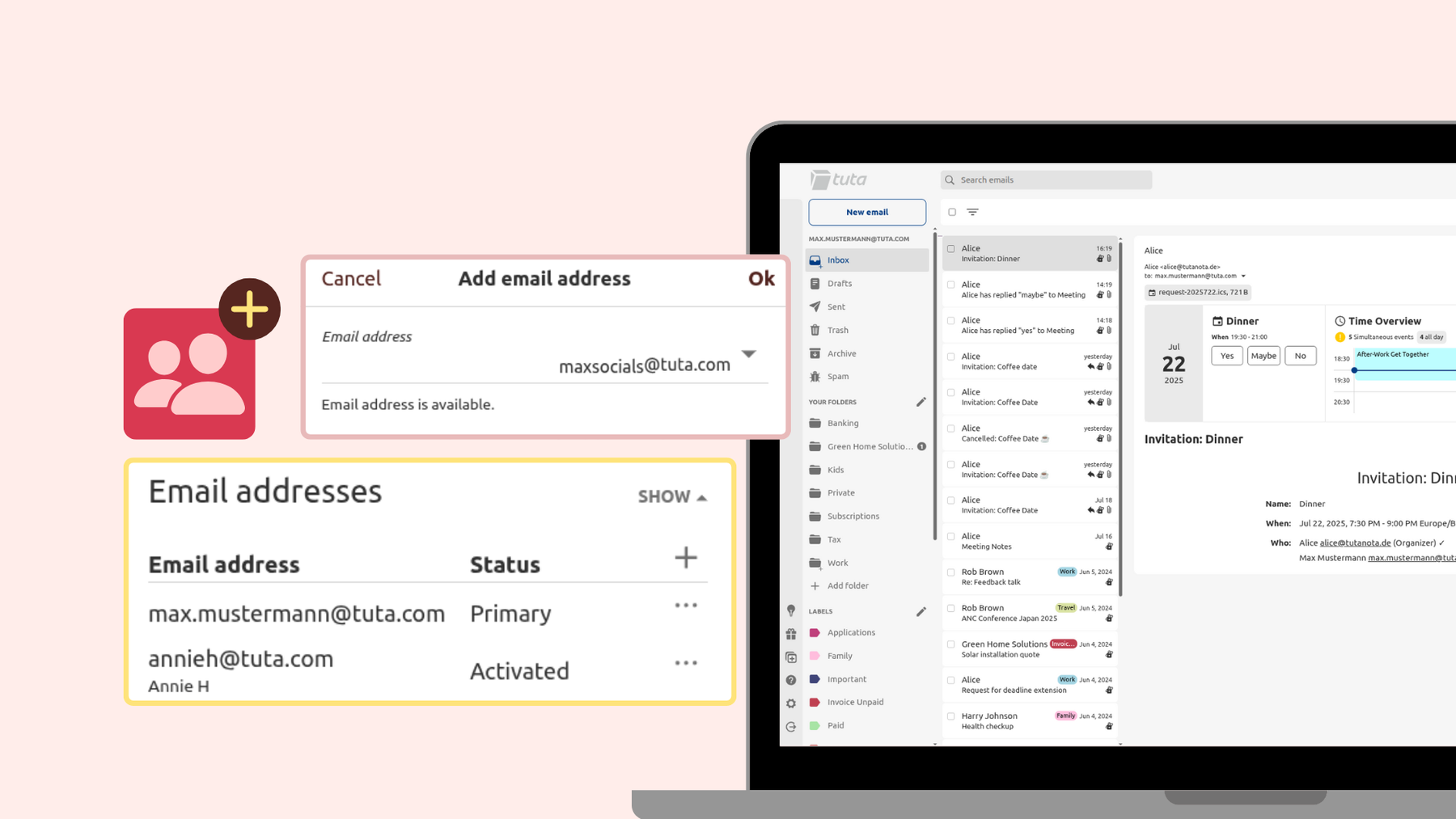 How to add an alias to your Tuta account, step-by-step instruction