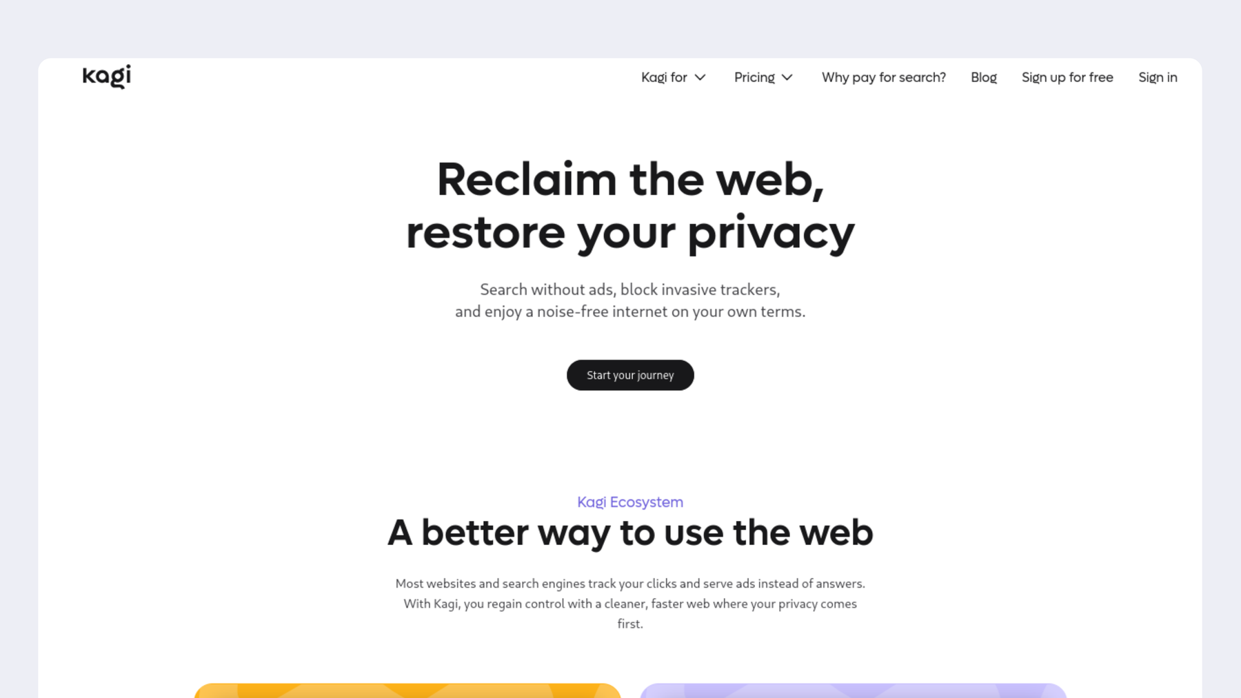 Screenshot of DuckDuckGo search, a privacy-focused alternative to Google Search.