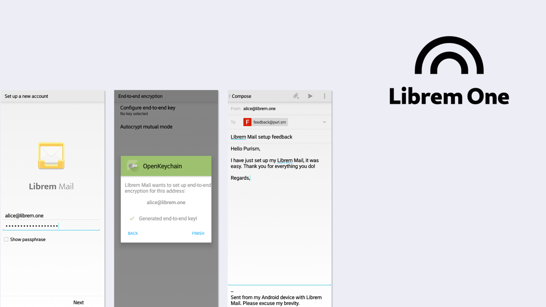 Screenshot von Librem Mail