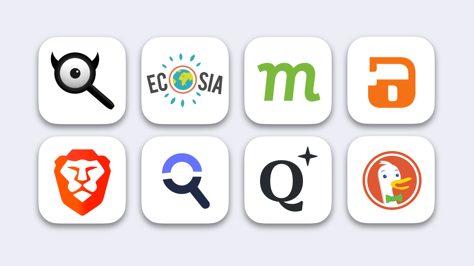 List of alternative search engines to Google Search: Searx, Escosia, Mojeek, DuckDuckGo, Brave, Qwant, Startpage, Metager.