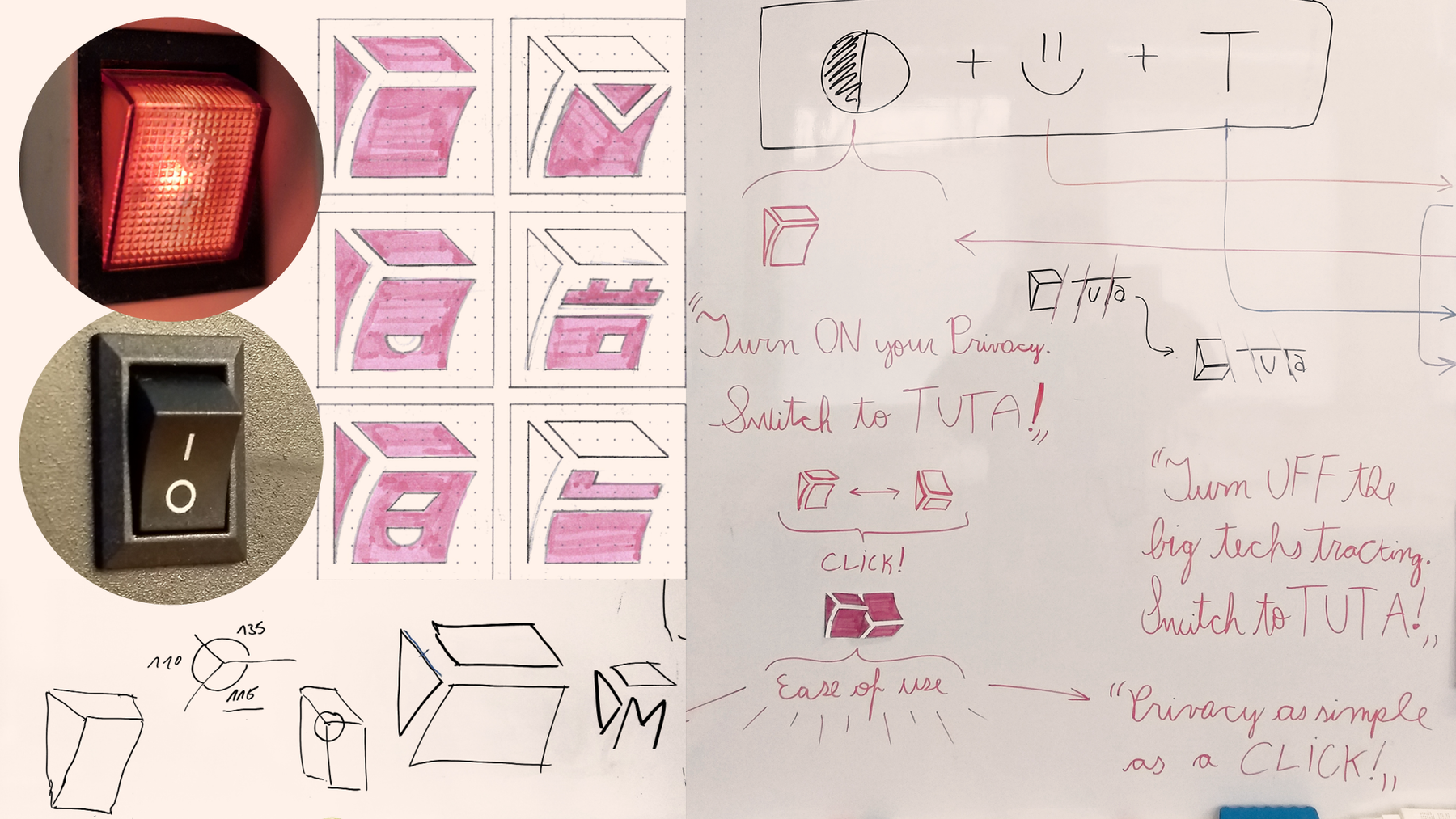 Part of the mood board that shaped the creation process for Tuta’s new brand