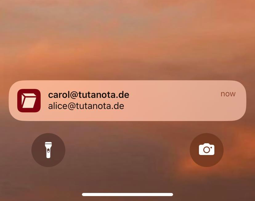 The new Tuta iOS push notification with preview!