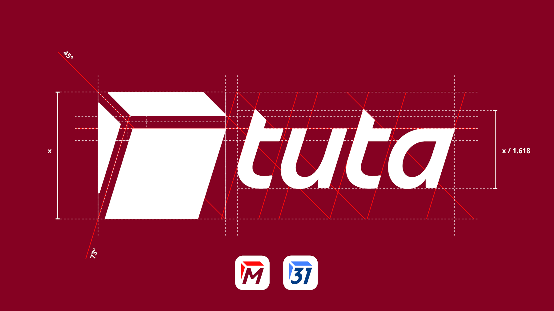 Tuta’s new logo and app icons. Tuta Mail and Tuta Calendar.