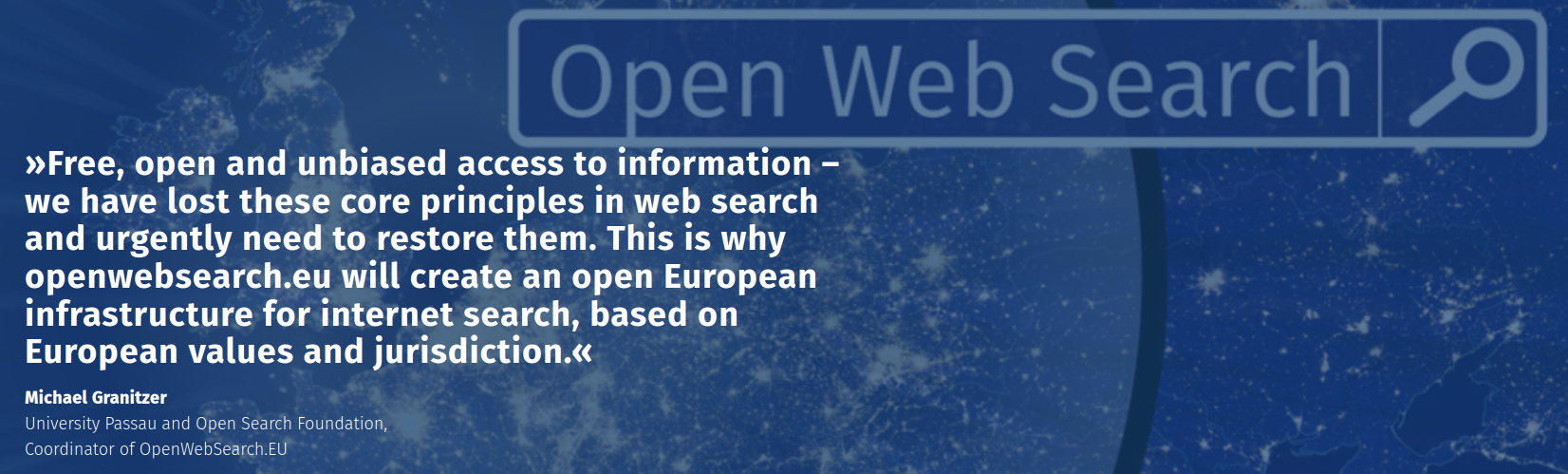 The Open Search Foundation goals.