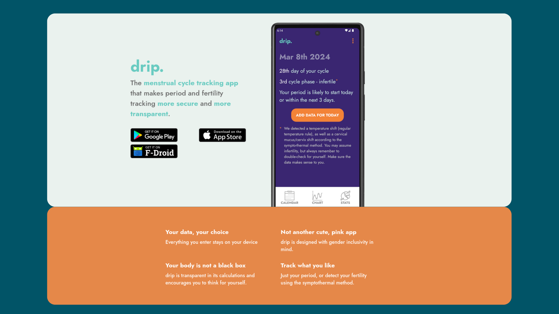 Screenshot of website of Drip App.