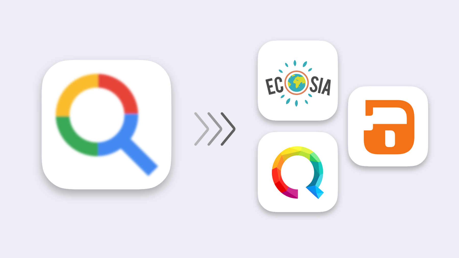 Ersetze die Google Suche mit Ecosia, Qwant, or MetaGer.