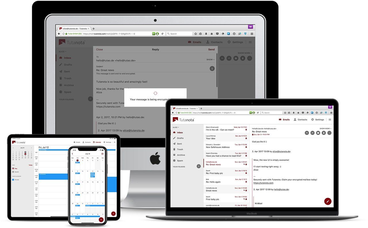Tutanota is a privacy-first email service without any activity tracking.