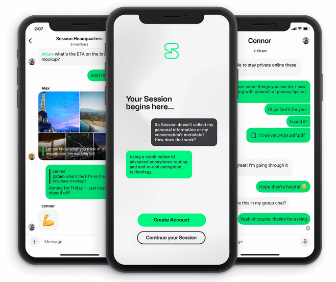Session is a decentralized messaging app which allows for chats, voice messaging, and file sharing with no metadata.