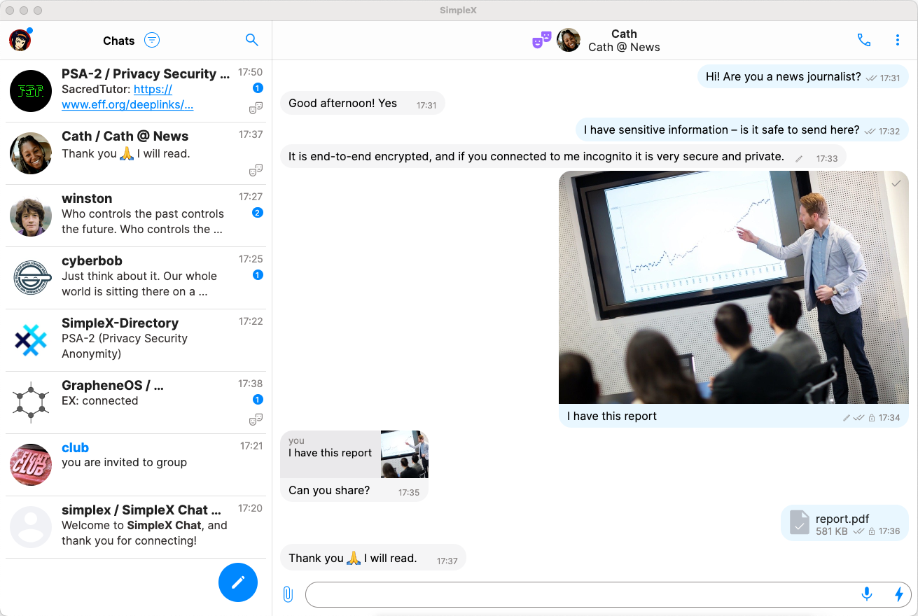Up-and-coming Decentralized WhatsApp Alternative: SimpleX.