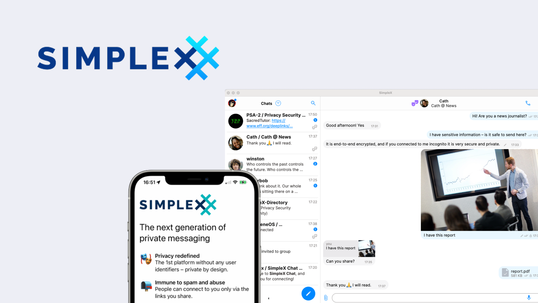 Up-and-coming Decentralized WhatsApp Alternative: SimpleX.