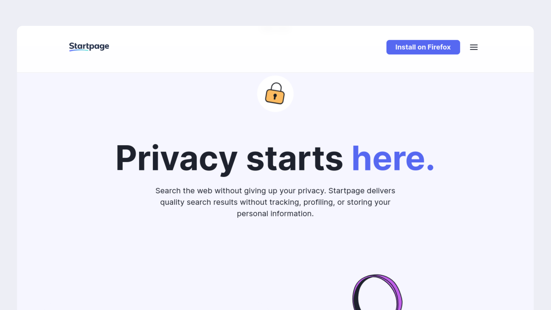 Screenshot of DuckDuckGo search, a privacy-focused alternative to Google Search.