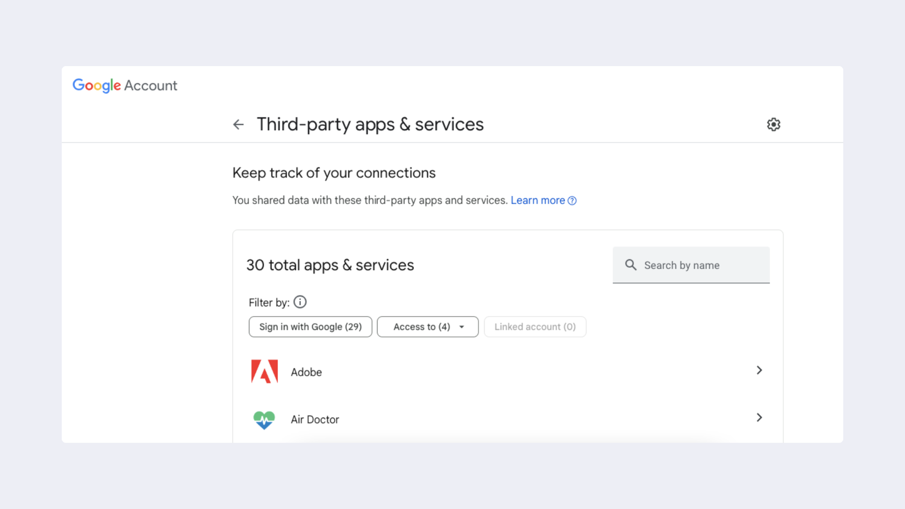Third-party apps and services