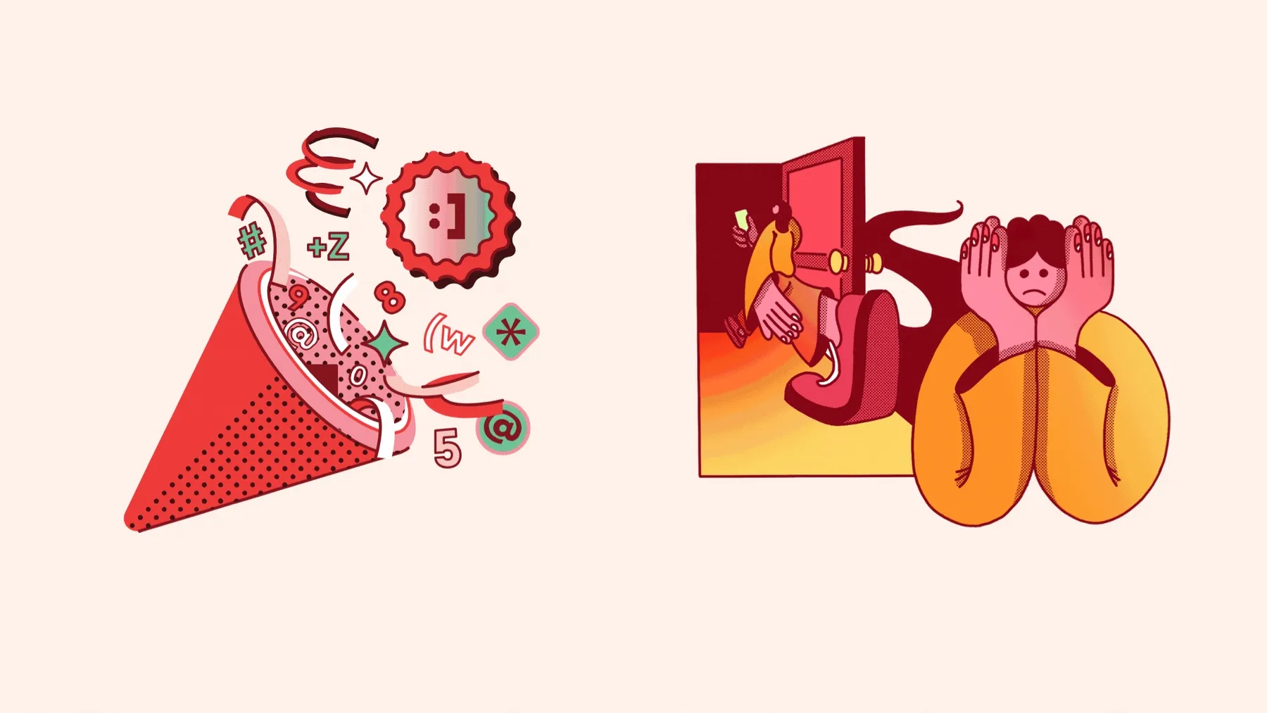 Tuta’s new illustrations work with contrast of light and shadow and more vibrant colors