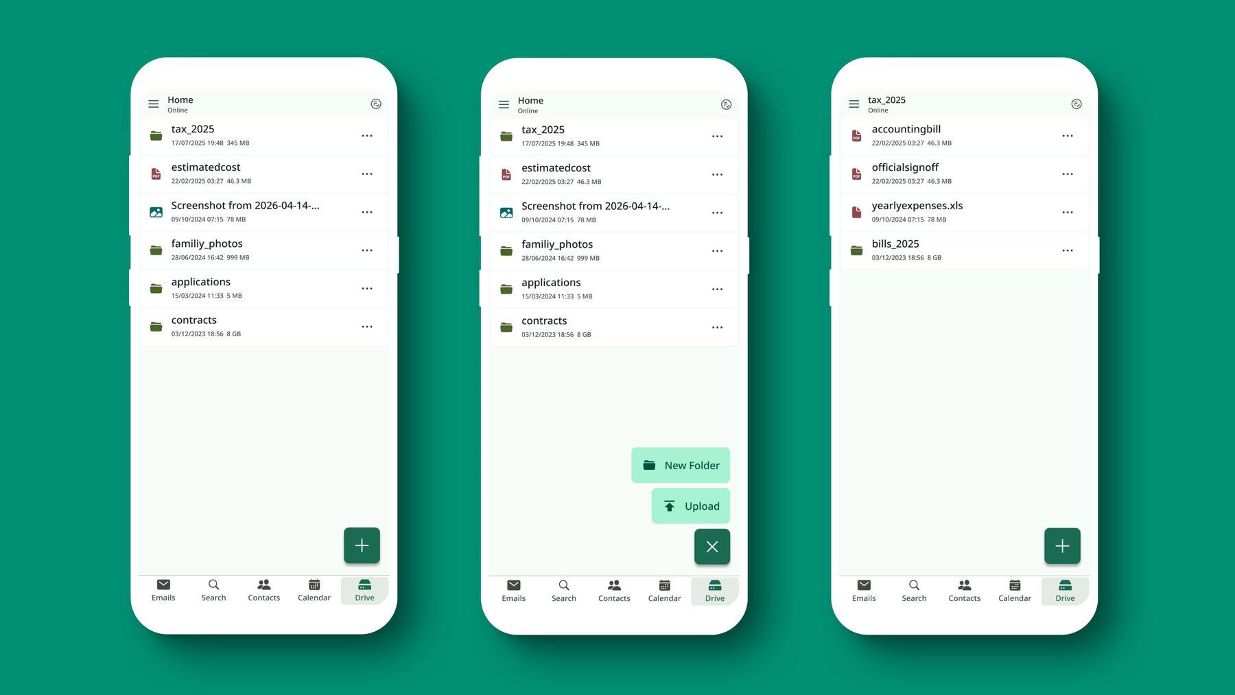 On any device including mobile, the Tuta Drive allows you to conveniently organize, upload, and backup your files.