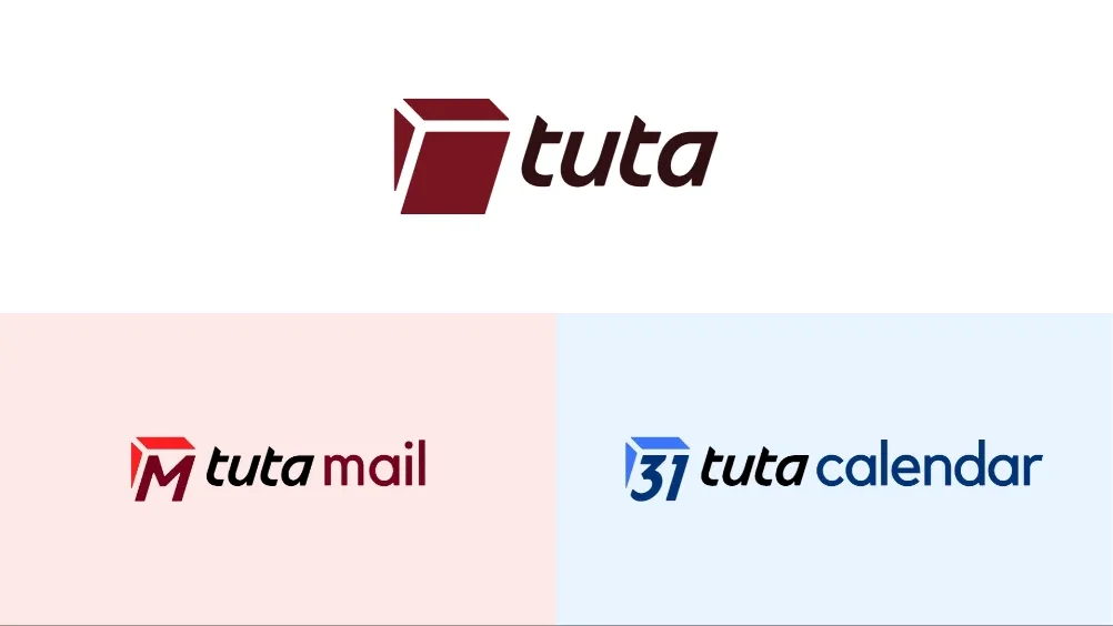 The Tuta logo and brand architecture with the new Tuta Mail and Tuta Calendar products