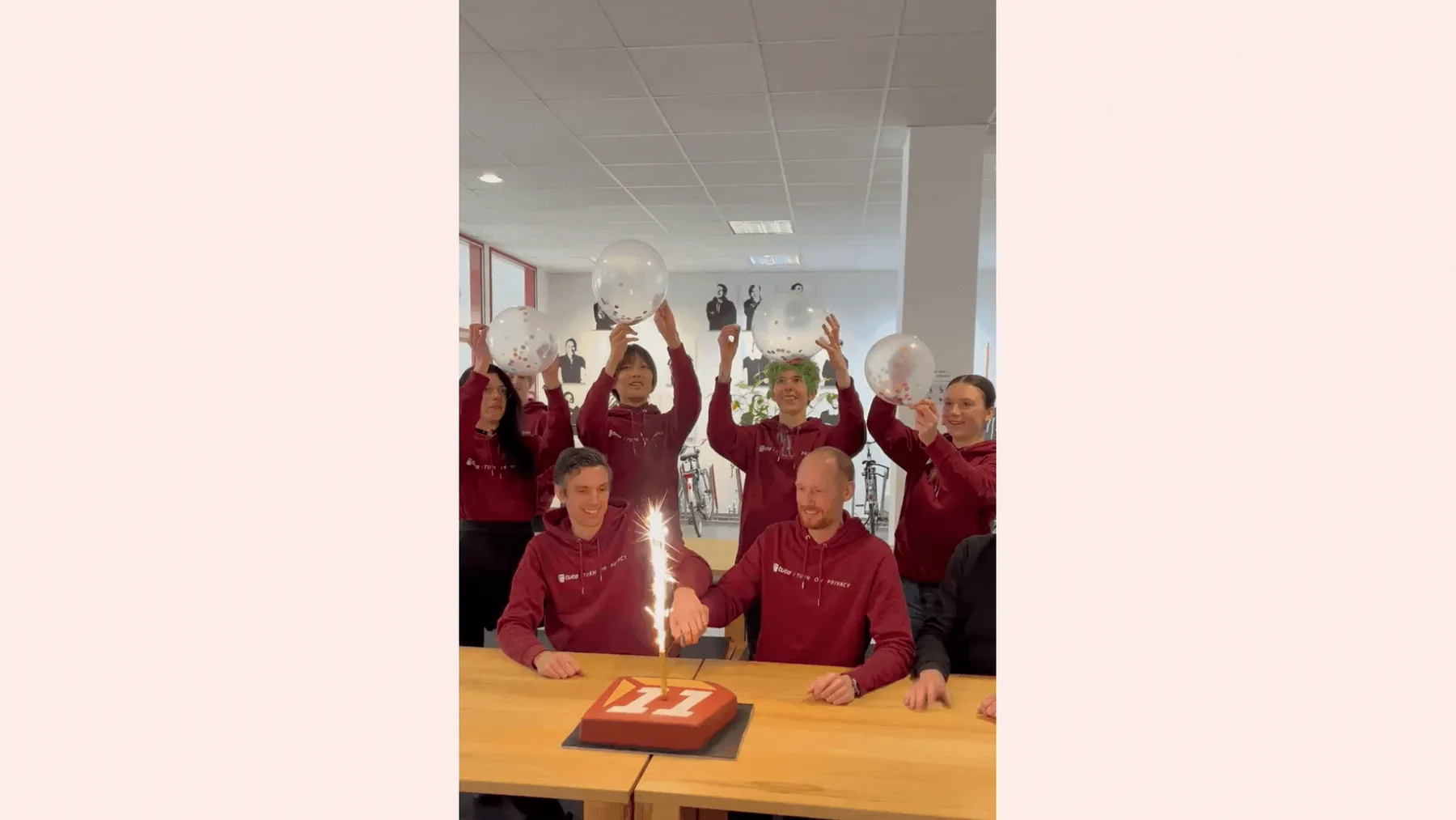 The Tuta Team celebrating 11 years Tuta Mail.