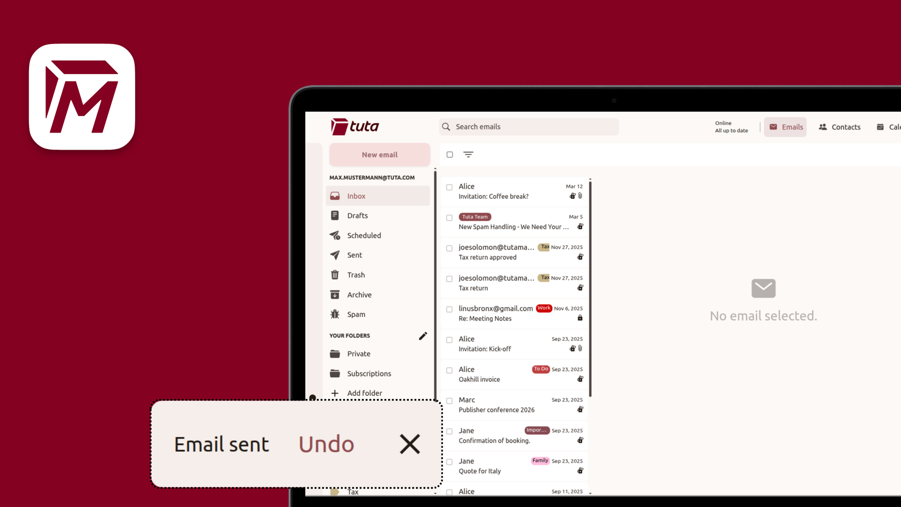 Tuta Mail now has Undo Send.