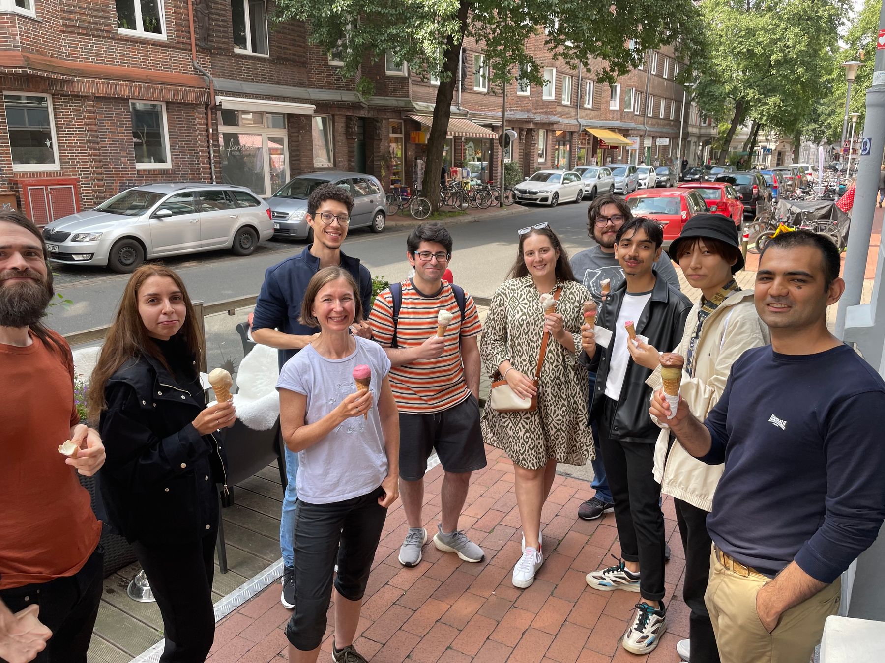 Tuta team eating icecream.