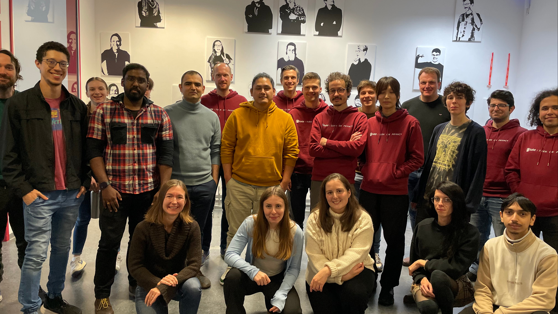 Tuta team group photo in February.