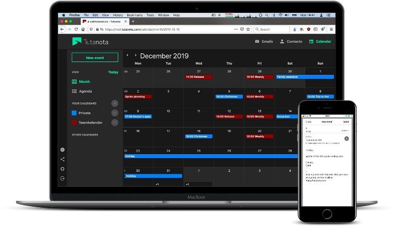 The free desktop clients for Linux, Windows, and macOS let you access your encrypted mailbox and calendar.