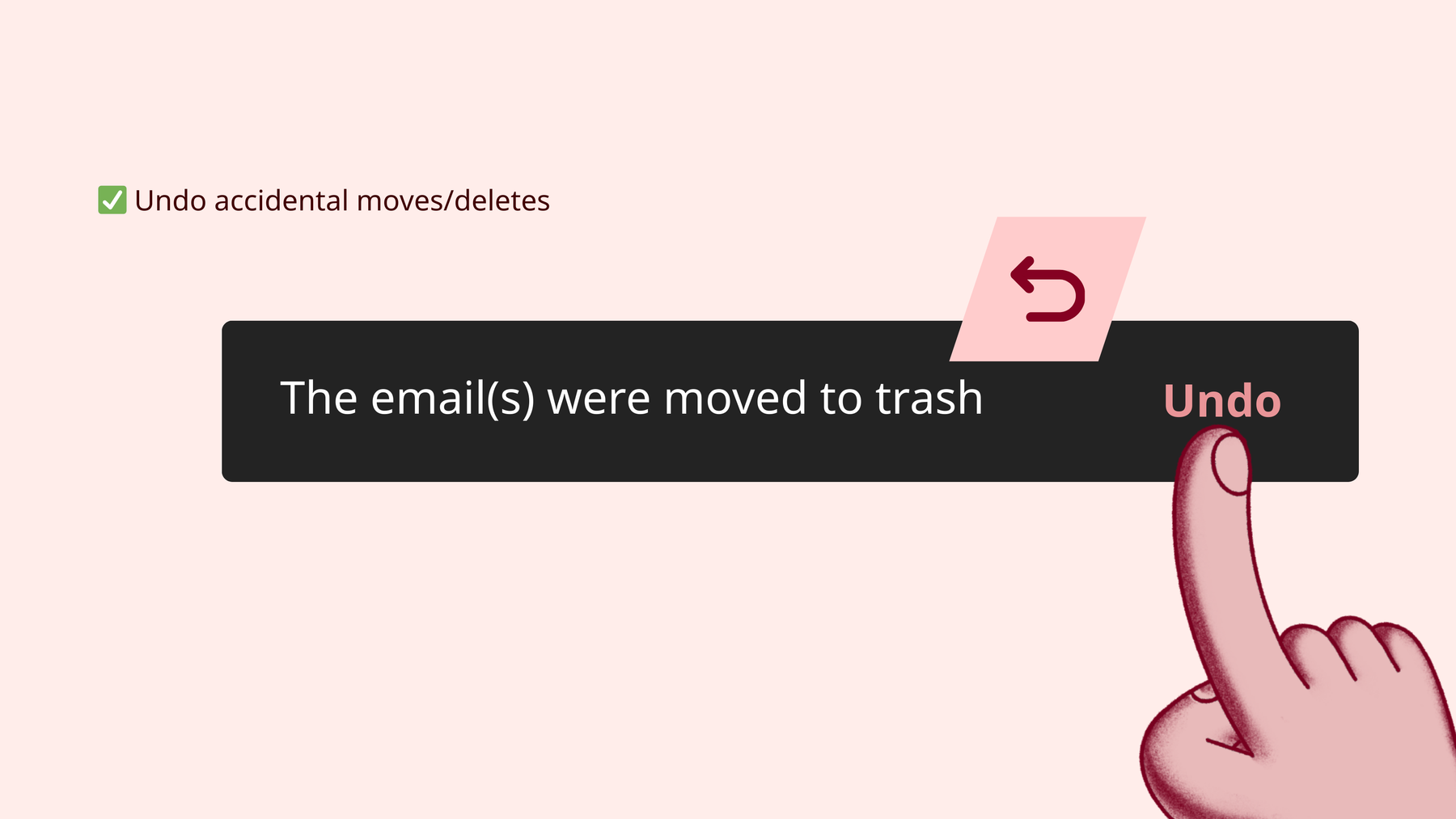 Screenshot: Undo move to folder in Tuta Mail in light mode.