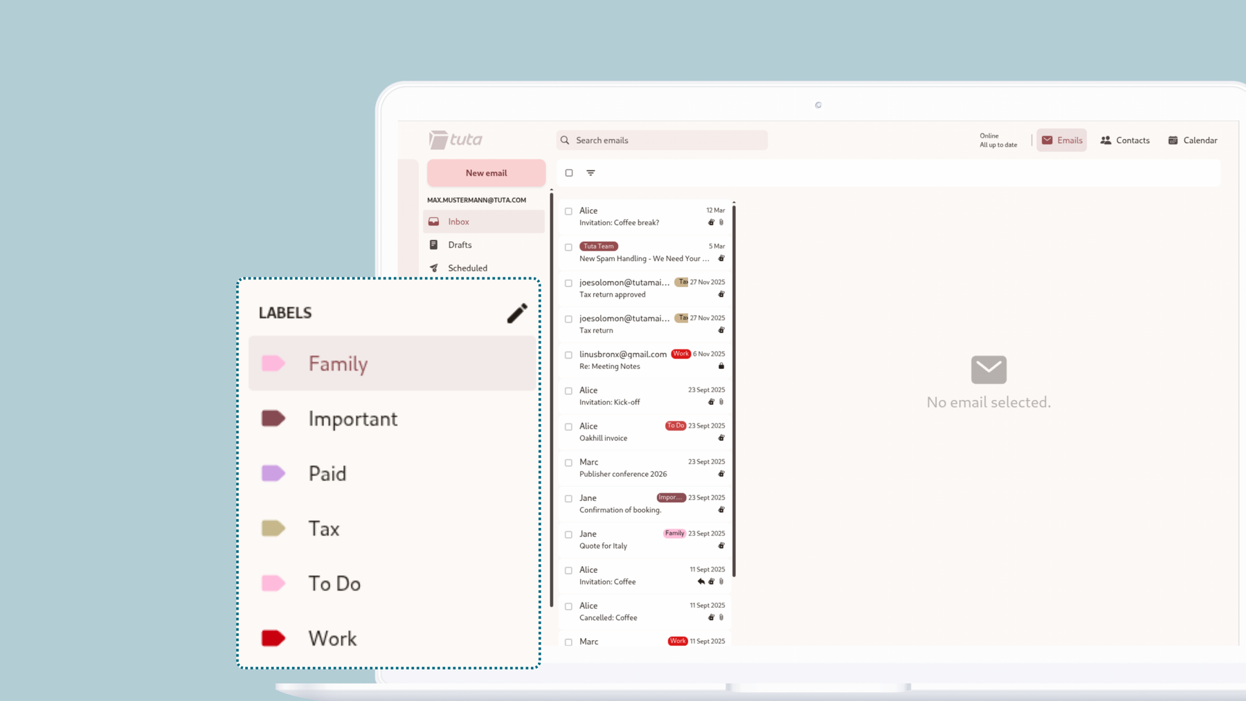 Label your emails for better email organization.