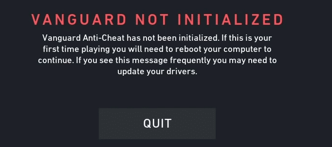 Vanguard must be launched when the machine first boots otherwise you won’t be playing any games without a restart.