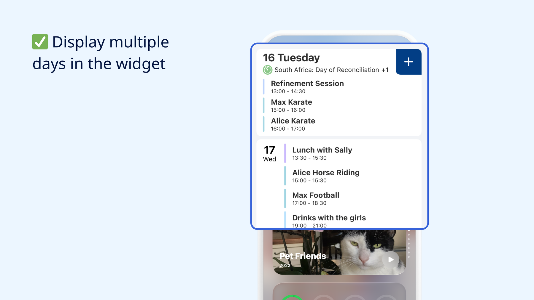 The Tuta Calendar widget now supports multi-day display.