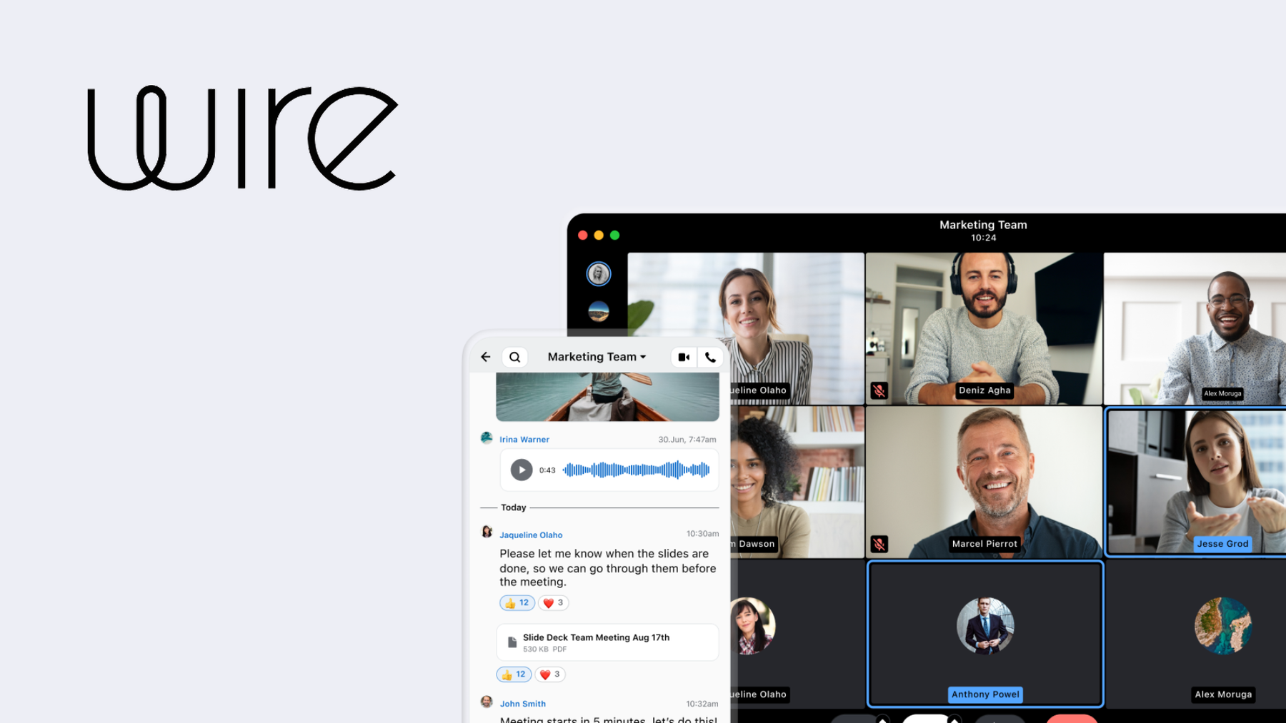 Wire is private and secure with its end-to-end encryption and is designed for both personal and business use.