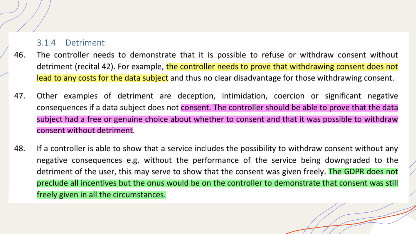 Auszug aus dem Europäischer Datenschutzausschuss, Leitlinien 5/2020