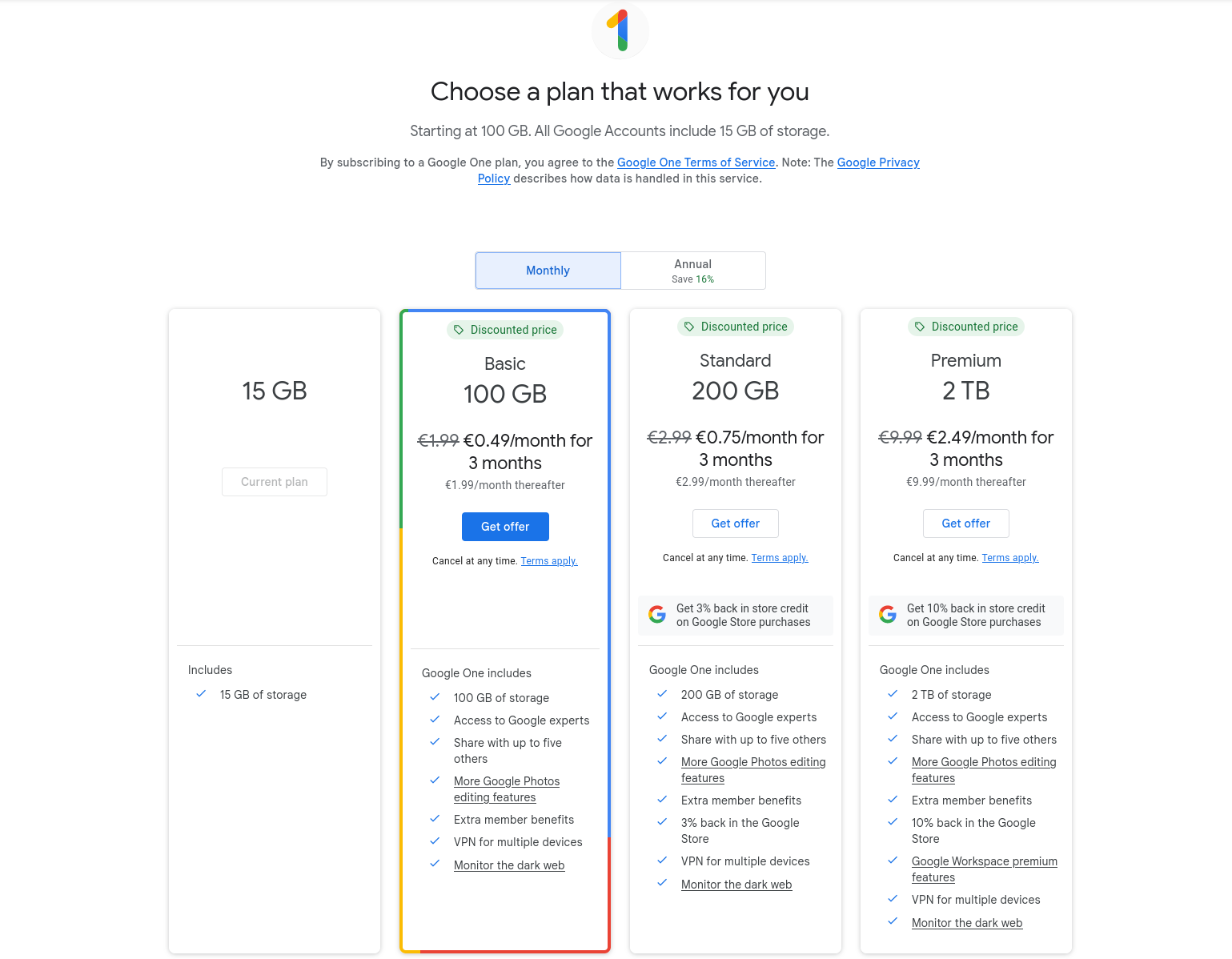 Google's Gmail Pricing: Free and paid plans; prices of 2024