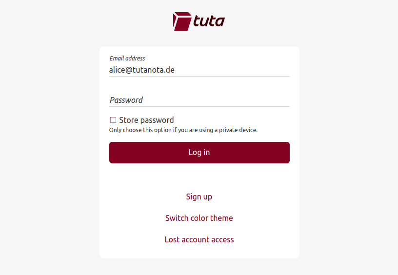 The new Tuta logo enables you to turn on privacy.